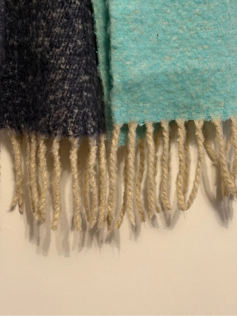 crown & ivy Striped Fringe Scarf in Mint, Pink, Beige, Teal